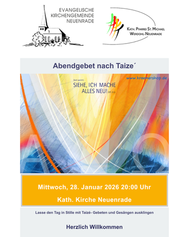 Taiz&eacute;-Gottesdienst am 28.01.2026