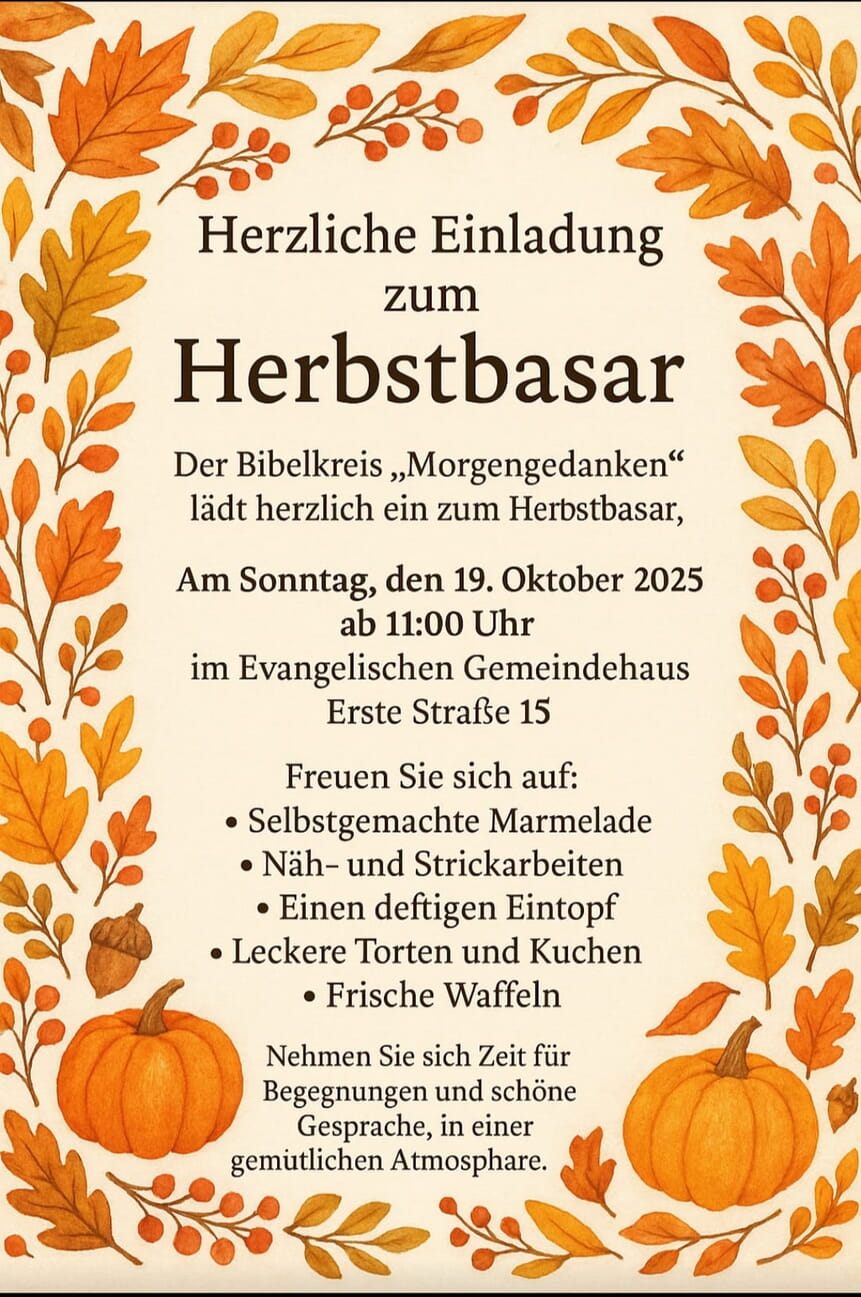 Herbstbasar der Morgengedanken 2025